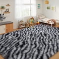 thumbnail image 5 of Janvonne 8x10Fluffy Area Rug for Living Room Bedroom, Modern Shaggy Carpets Fuzzy Rug for Teens Dorm Bedside Home Decor Aesthetic, Heavy Duty Non Slip, Zebra Print, 5 of 8