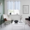 thumbnail image 5 of 2 Panels Kitchen Tier Curtains 39 Inch Length, Blue White Plaid Grommets Window Treatment Curtain, Modern Minimalist Geometric Checked Thermal Curtains Drapes for Living Room/Bathroom, 5 of 9