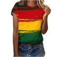thumbnail image 2 of Simua Women Casual Print O-Neck Shirt Independence Day T-Shirt Short Sleeve Tops, 2 of 4
