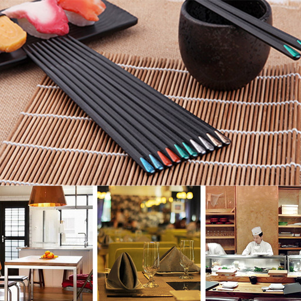 1Pair Japanese Chopsticks Alloy Non-Slip Sushi Chop Sticks Set Chinese Gift Hot 