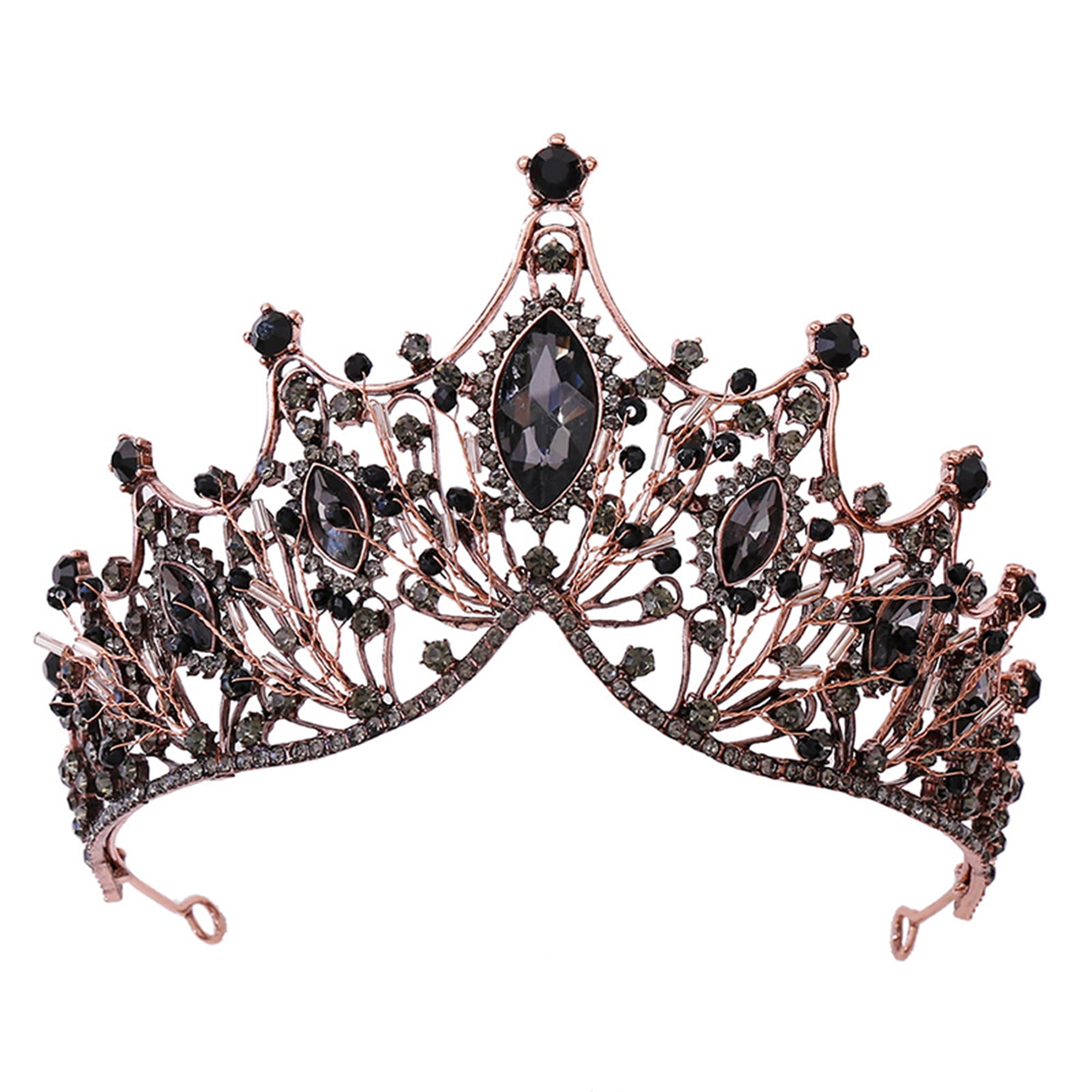 Dress Accessories Flower Baroque Stunning Crystal Rhinestone Crown Headband 