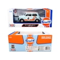 thumbnail image 3 of 1961-1967 Morris Mini Cooper RHD #6 "Gulf Oil" Light Blue with Orange Stripes and Checkered Top 1/18 Diecast Car by Motormax, 3 of 3