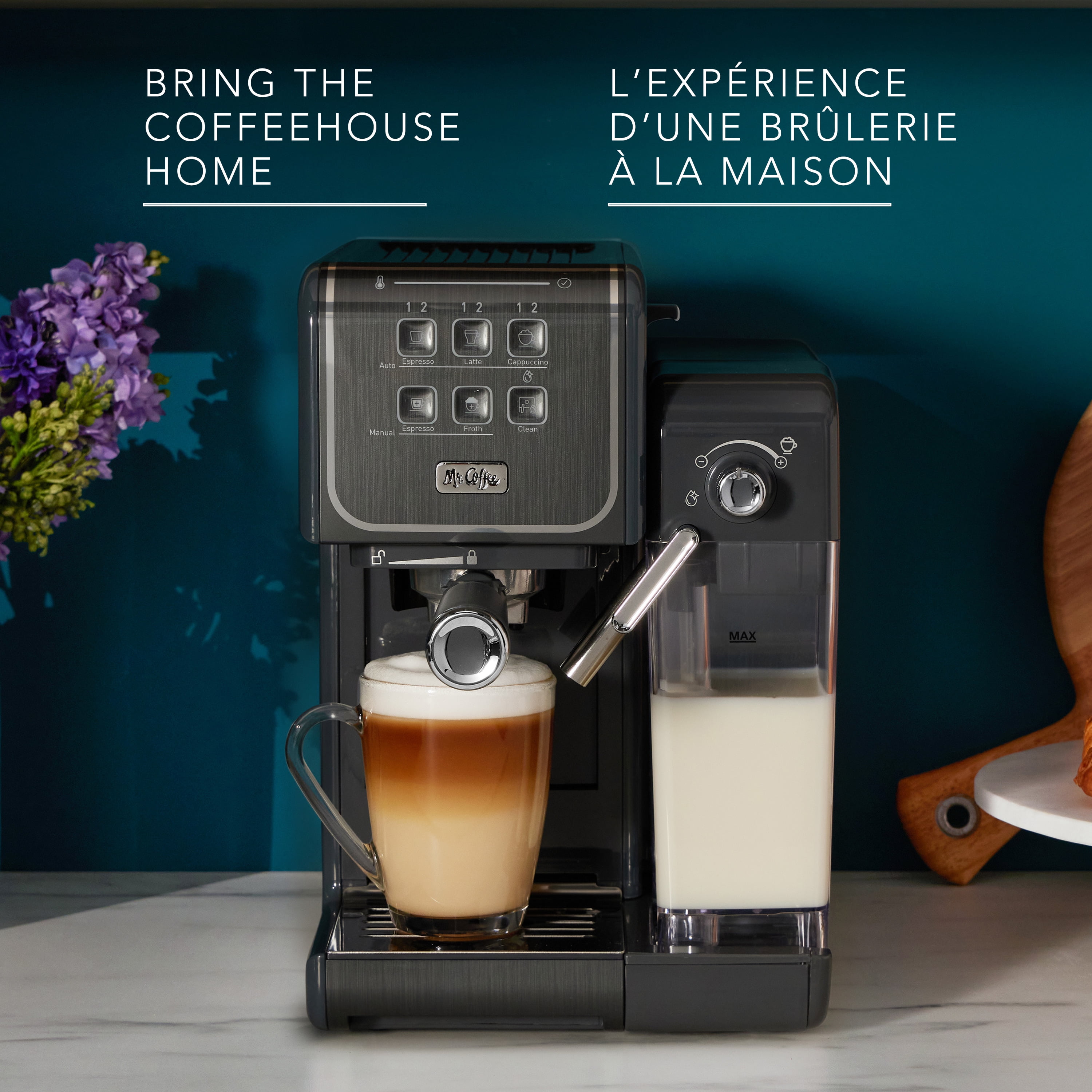 Cafetière CoffeeHouse+ à une touche pour espressos, cappuccinos et lattes Mr. Coffee