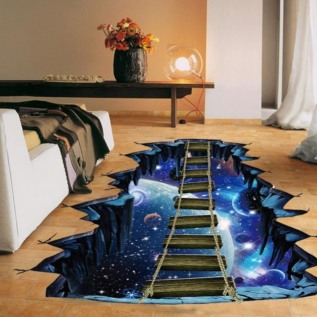 Calcomanía de Pared de Escalera 3D Mural Vinilo Arte Decoración para hogar Pared / Piso / Escalera / Puerta C Macarena Etiqueta de la pared del piso de la escalera 3D