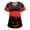 Deep Red #029, variant on Womens Halloween Scrub Top V Neck Pumpkin Skeleton Scary Nursing Shirts Bat Ghost Short Sleeve Casual Workwear 3XL
