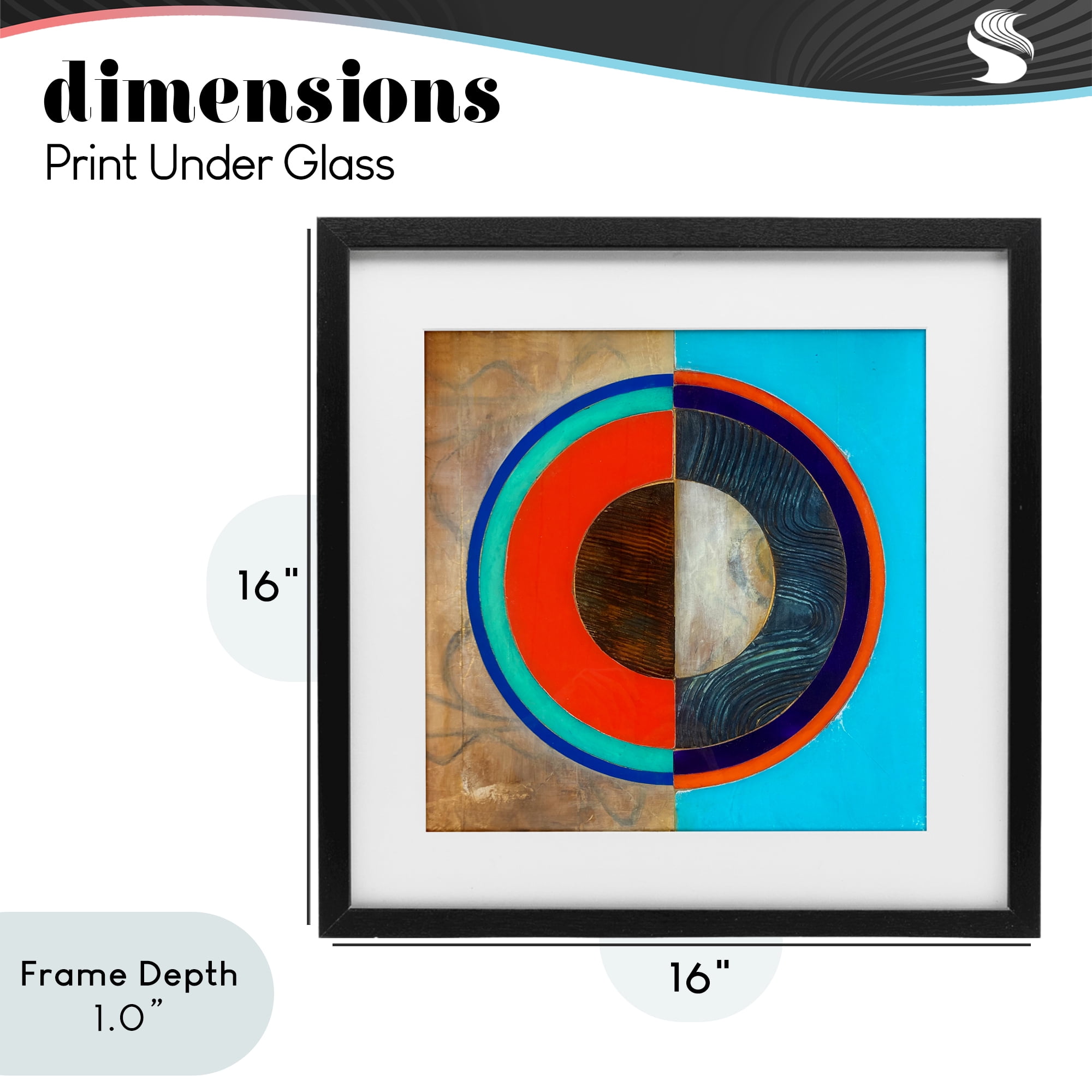 Stupell Industries Red Arc Summer Circle Black Framed Print Under Glass, design by Matthew Finger