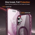 thumbnail image 6 of Dteck for iPhone 16 Case with Invisible Magnetic 360° Rotating Stand,Compatible with MagSafe,Military-Grade Drop Protection Shockproof Bumper Translucent Case for iPhone 16,Winered, 6 of 7
