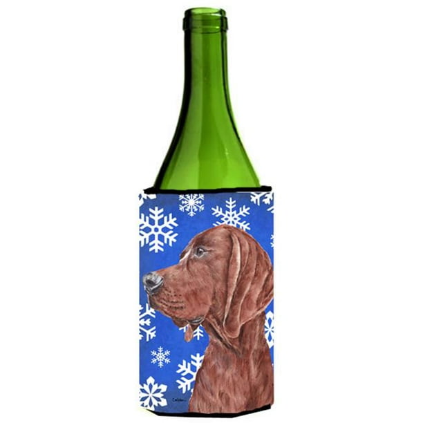 Redbone Coonhound Hiver Flocons de Neige Bouteille de Vin Manchon Hugger 24 Oz.