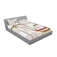 thumbnail image 3 of Modern Bedding Set with Sheet & Covers, Geometric Contemporary Wavy Lines with Abstract Shapes Designs Art Image, Printed Bedroom Decor 2 Shams, 4 Sizes, Khaki Burgundy White, by Ambesonne, 3 of 3