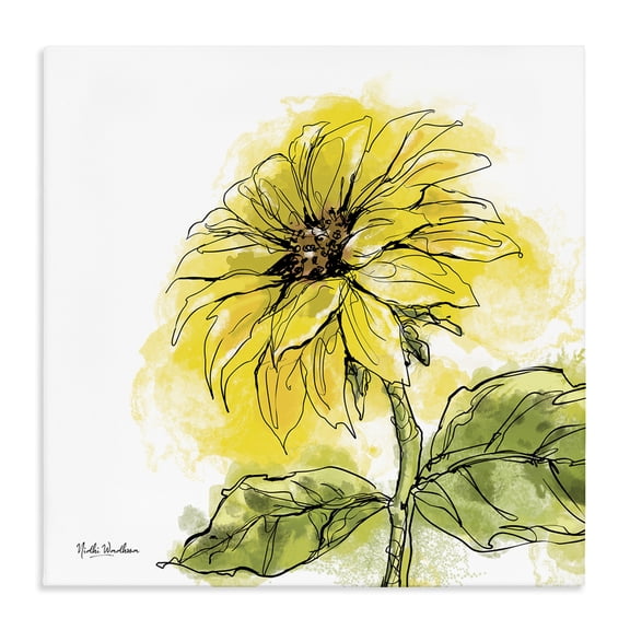 Stupell Industries Contemporary Modern Splash Sunflower Canvas Art, 24 x 24, by Nidhi Wadhwa