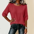thumbnail image 4 of Neewe Womens Plain Round Neck Half Sleeve Top Curved Hem Blouses Loose Shirts Spring Summer Fashion Casual T Shirts, 4 of 7