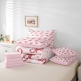 thumbnail image 6 of Manfei Pink Red Ribbon 7-Piece Twin Bedding Sets for Kid, Winter Christmas Snowman Bedding Comforter Set, Kawaii Cute Cartoon Reversible Sheet Sets, Microfiber Bedroom Decor, 6 of 8