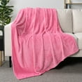 thumbnail image 3 of PAVILIA Hot Pink Throw Blanket for Couch Bed, Soft Fleece Throws for Sofa Chair, Fuzzy Waffle Textured Blanket, Cozy Warm Lightweight All Season Blanket Throw, 50x60, 3 of 9