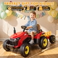 thumbnail image 3 of East doll 12V Ride on Tractor with Tiltable & Detachable Trailer, up to 3.1Mph Truck with Parental Remote, Music Player & Bluetooth Function, Headlight, 3 of 7