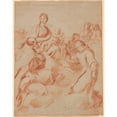 thumbnail image 3 of Andrea Sacchi 12x14 Black Modern Framed Museum Art Print Titled - The Virgin and Child with Saint Anthony of Padua Handing a Lily to the Child, 3 of 5