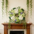 thumbnail image 4 of Easter Decoration 20in Easter Wreaths For Front Door Spring wreath Wild Flower Artificial Daisy Front Door Wreath (White), 4 of 6