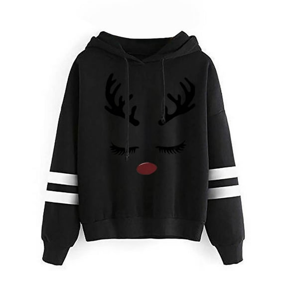 Fesfesfes Women Hooded Lightweight Long Sleeve Casual Pullover Hooded Tops Under $10