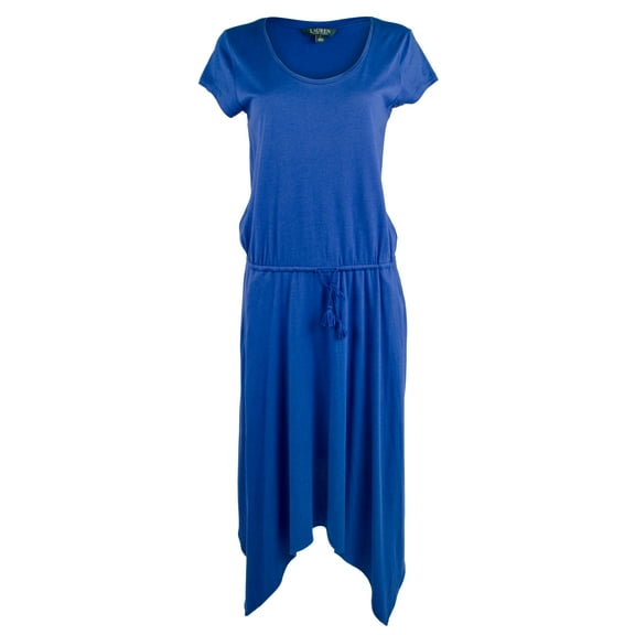 Women's Jersey Handkerchief Dress-BLU-L