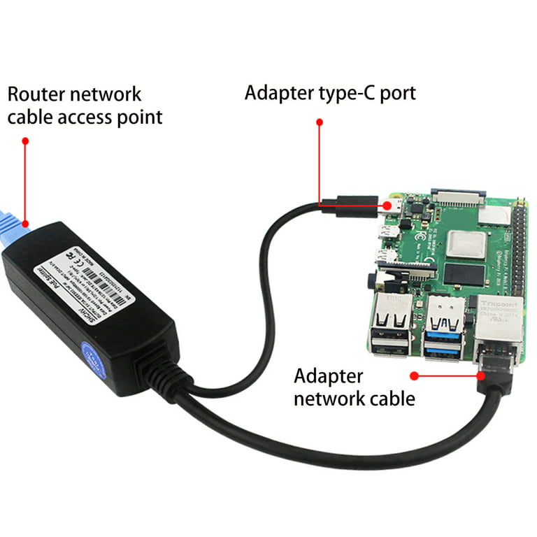 GENEMA Gigabit PoE Splitter Type-C IEEE 802.3af 10/100/1000Mbps Power over  Ethernet for IP Camera and Raspberry PI 