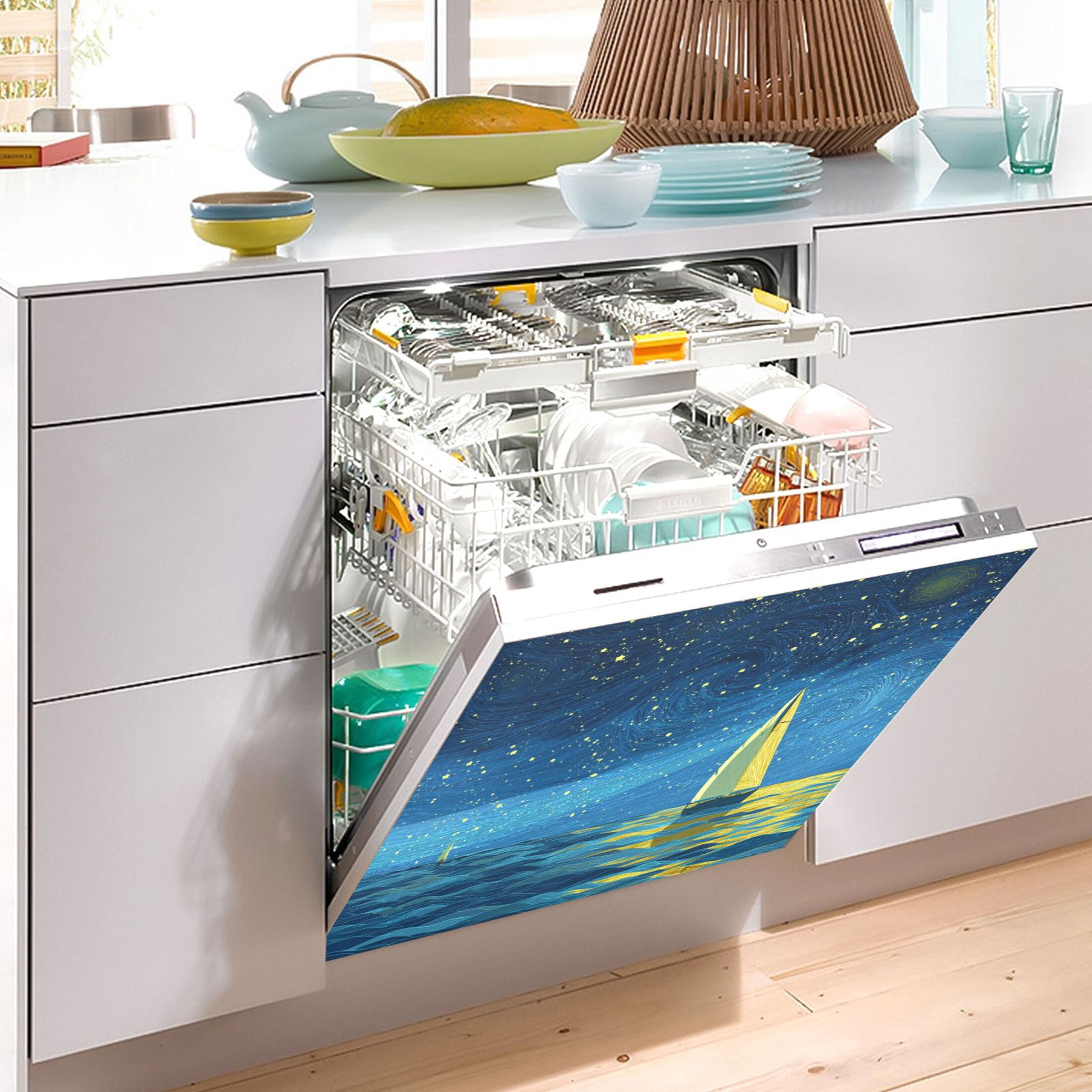 Dishwasher Sticker Magnetic Dishwasher Sticker Magnetic Decorative Sticker Refrigerator Sticker Dishwasher Decorative Stickers The Blue Sea