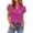 Hot Pink, variant on Womens Tops Women's V Neck Casual Double Layer Ruffled Sleeve Solid Color Top Blouse Short Sleeve T Shirt T Shirts for Women White XXL