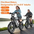thumbnail image 7 of GWEIT Electric Bike for Adults, 750W Peak Motor, 20MPH & 65 Miles Electric Mountain bike, 48V 20Ah Battery, NFC & Password Unlock, 20" Fat Tire Off-Road Ebike, UL2849 Certified, 7 of 7