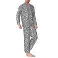 thumbnail image 2 of Salouo Weave Geometric Print Button-Front Long Sleeve Pajama Set for Men, Soft 2Pjs Men's Long Sleeve Sleepwear-Large, 2 of 7