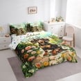 thumbnail image 3 of Manfei Kawaii Rustic Dachshund Bedding Comforter Set 7pcs for Kids, Spring Garden Flower King Bedding Sets, Groovy Floral Reversible Bed Sheets, Ultra Soft Bedroom Decor, 3 of 7