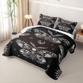 thumbnail image 3 of Erosebridal Gothic Skull Moth Print Quilt Full,Moon Stars Silhouette Full Bedspread Sets For Girls,3 Pieces, 3 of 7