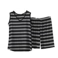 thumbnail image 3 of PIWHJQK Women Summer Outfits Set Athletic Tank Tops Set Women Activewear Set Striped Sleeveless V Neck Tank And Elastic Waist Shorts Outfits Set, 3 of 6