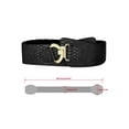 thumbnail image 3 of INSPIRE CHIC Women Snake Print Elastic Stretchy Slanted Wide Faux Leather Waist Belt Black Fit Waist Size: 72-84cm/28.35-33.07", 3 of 4