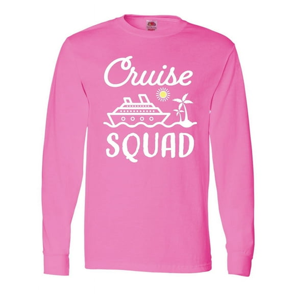Inktastic Cruise Squad with Vector Cruise Ship and Palm Trees Long Sleeve T-Shirt