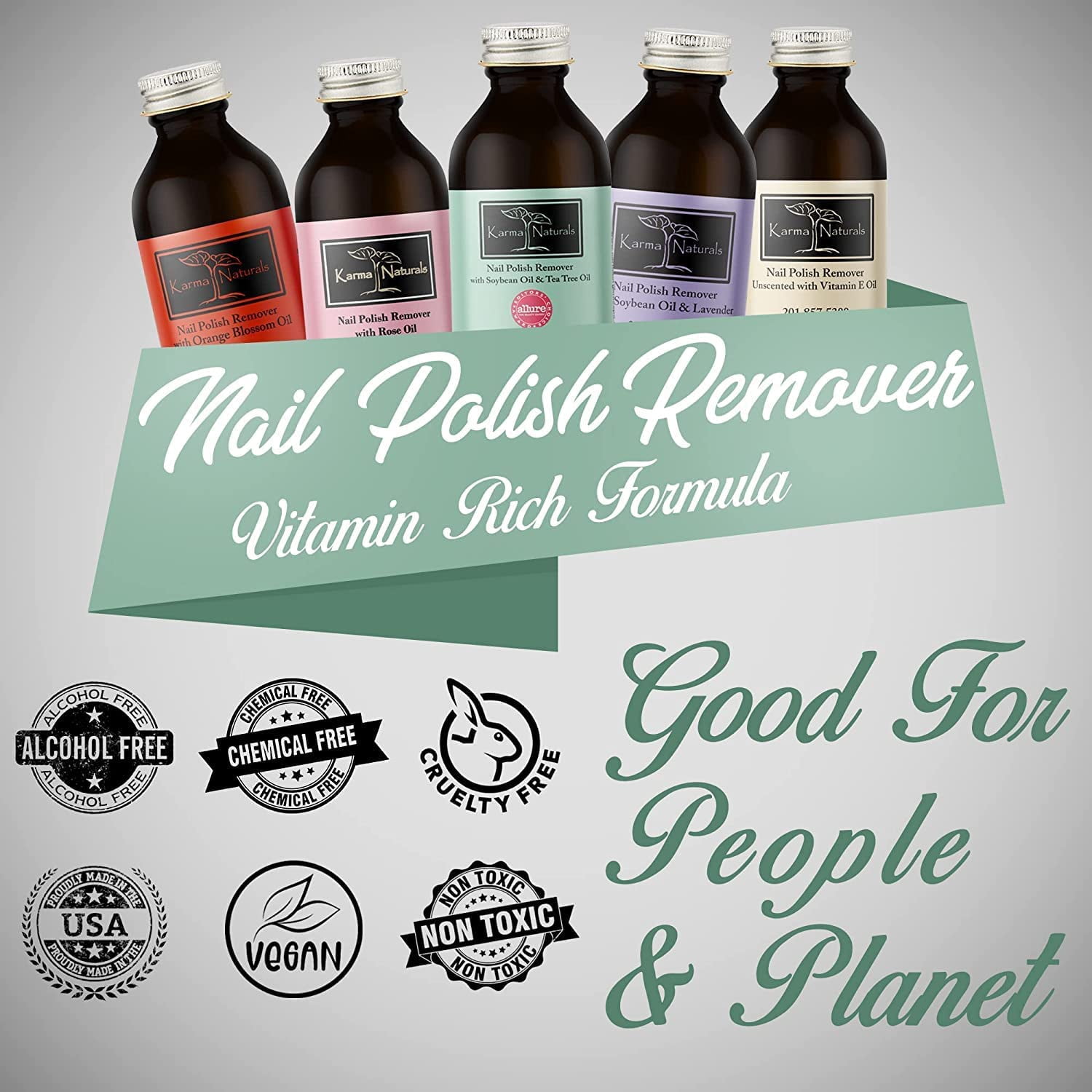Two in One Base Coat Top Coat – Nail Polish Clear with Amazing Nail Polish Remover Tea Tree Oil Based Formula moisturize and Nourish Nails