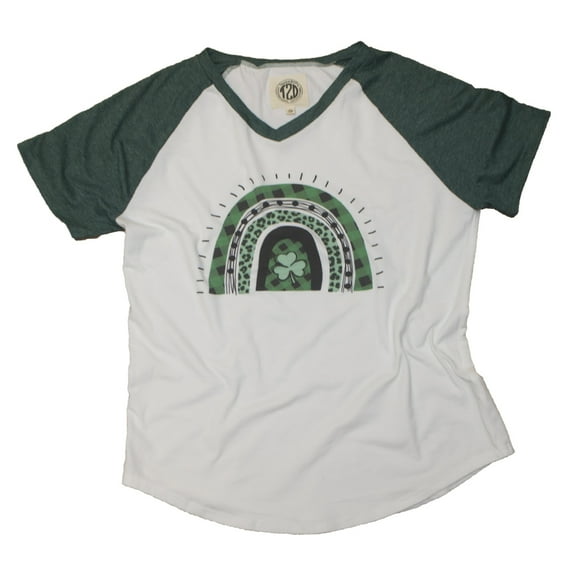Tees2urdoor St. Patrick's Day Arches Raglan, Adult X-Large, Natural