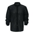 thumbnail image 5 of Toimothcn Shirt For Men Sexy Hollow Out Mesh Long Sleeve Casual Shirt Comfortable Loose Tee Shirts Comfy Mens Summer Clothes, 5 of 9