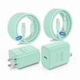 thumbnail image 1 of Chenchen 45W Super Fast Charger Type C for Samsung Galaxy S25/S24/S23 Ultra,USB C Android Phone Charger with 6FT/10FT Type C Cords for Galaxy S25/S24/S23+/S22 Plus/S20,iPhone 17/16/15 Pro Max-Green, 1 of 1
