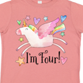 thumbnail image 4 of Inktastic I'm 4 Cute Rainbow Unicorn with Stars and Hearts Boys or Girls Toddler T-Shirt, 4 of 5