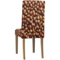 thumbnail image 4 of RYLABLUE Hazelnuts Food Stretch Chair Cover Protector Seat Slipcover for Dining Room Hotel Wedding Party Set of 4, 4 of 5