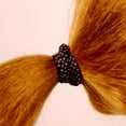 thumbnail image 4 of Amelia Beauty, Black with White Dots Skinny Jersey Scrunchies, 2.125in Diameter, Gentle on Hair, Strong Hold, No Snag, No Dents or Creases. 12 Pack, 4 of 10