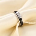 thumbnail image 2 of PAMTIER Men's and Women's Ceramic 5MM Minimalist Double X Zirconia Wedding Ring Black Size 8, 2 of 5