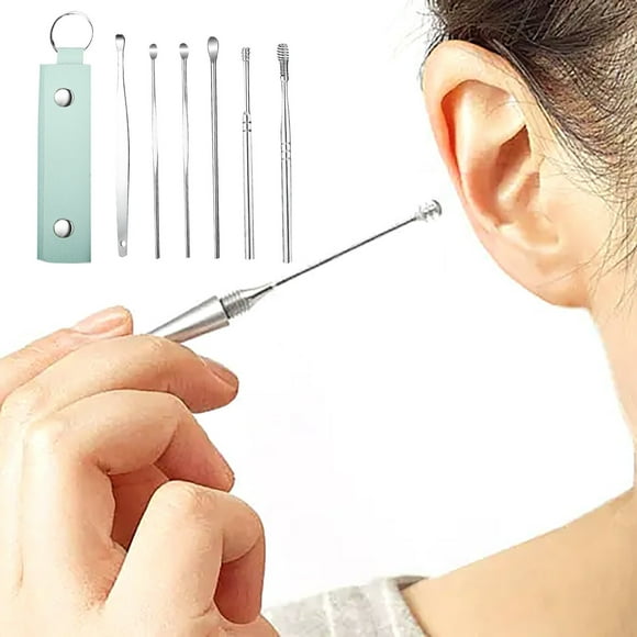 Oliegs Couverture en Acier Inoxydable, Cure-Oreilles pour Enlever la Cire d'Oreille et Nettoyer les Oreilles, Hygiène, avec Multiples