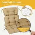 thumbnail image 5 of BPS Outdoor Chair Cushions, 45x22x5 Inch High Back Patio Dining Seat Cushion, Tufted Pads Set of 2, Brown, 5 of 9