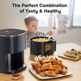 thumbnail image 5 of 6QT Compact Air Fryer with Window, 12-in-1 Multi‑Function Oilless Fryer with Digital Touchscreen for Home Cooking, Family Size, Nonstick & Dishwasher Safe Basket, Gray, 5 of 9
