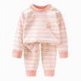 thumbnail image 3 of TOWED22 Kids Cozy Rayon From Bamboo Long Sleeve Pajamas Set Soft Stretchy Sleepwear Clothes For Girls Boys Cute Printed PJs 6-24 Months 2t 3t 4t 5t 6t 7t 8t 9t Children(Orange,90), 3 of 8