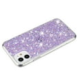 thumbnail image 2 of Allytechgroup Glitter Bling Case Compatible with Apple iPhone 12/ iPhone 12 Pro for Girls Women, Slim Fit Soft TPU Back Cover Anti-Scratch Bumper Shockproof Phone Case for iPhone 12/ 12 Pro, Purple, 2 of 5