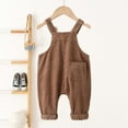 thumbnail image 4 of SUYIDA Baby Boy Girl Corduroy Overalls Suspender Pants Plain Romper Loose Jumpsuit One Piece Outfit, 4 of 6