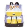 thumbnail image 1 of Easygdp Corgi Washing in Bathtub Mochila de Cuero para Mujeres, Bolso de Hombro, Bolsos de Mano de Moda para Trabajo y Viajes, 1 of 4