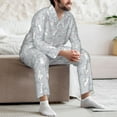 thumbnail image 7 of Picia Fun Rabbit Pattern Men’s Long-Sleeve Sleepwear Set - Soft 2-Piece Loungewear with Pockets, Comfy PJs for Relaxing Nights-X-Large, 7 of 7