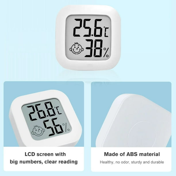 Thermomètre Hygromètre Rond de 4,3 Cm, Thermomètre et Hygromètre Rond, Mini  Compteur d'humidité et de Température, Hygromètre Rond d'intérieur pour