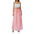 thumbnail image 1 of VISgogo Falda Midi de Verano para Mujer, Falda Elástica Hasta el Tobillo de Cintura Alta con Estampado Floral para Damas, Rosa, S/M/L/XL VISgogo  moda, 1 of 8